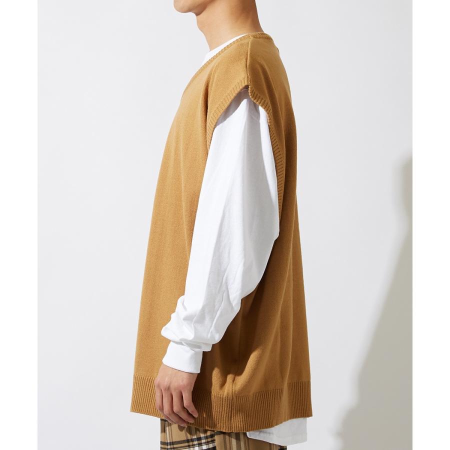 オーバーサイズ ベージュ ニットベスト 楽天市場】大きいサイズあり ケーブル編みVネックニットベスト n-0151