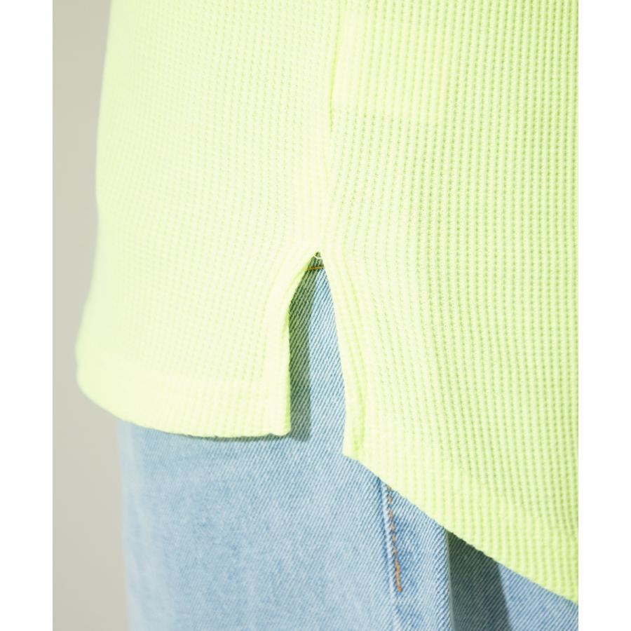 ロング タンクトップ メンズ ワッフル 生地 無地 ロング丈タンクトップ カットソー ホワイト ブラック ネオンカラー 蛍光色 improves | improves | 14