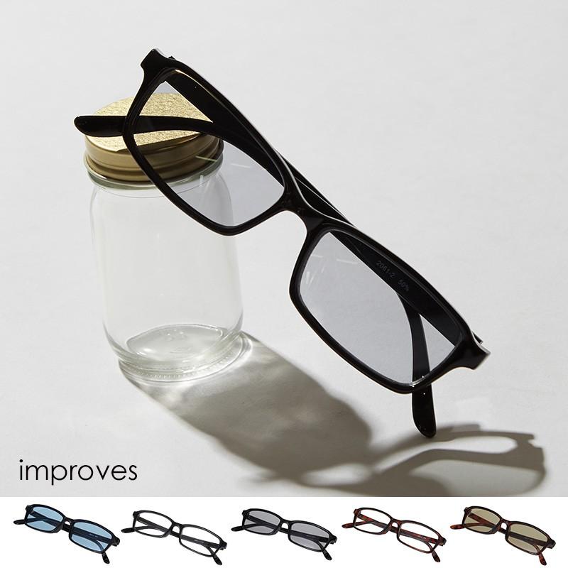 伊達メガネ サングラス メンズ スクエア メガネ 眼鏡 めがね おしゃれ Uvカット 伊達眼鏡 だてめがね 薄い色 ウェリントン Improves Improves インプローブス 通販 Yahoo ショッピング
