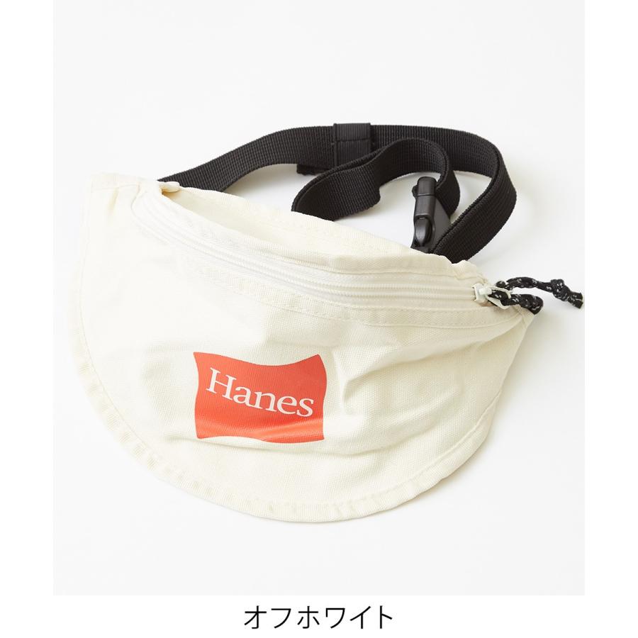 Hanes ヘインズ ウエストポーチ メンズ ブランド ウエストバッグ ボディバッグ ショルダーバッグ 斜めがけ キャンバス サコッシュ 黒 | Hanes | 01