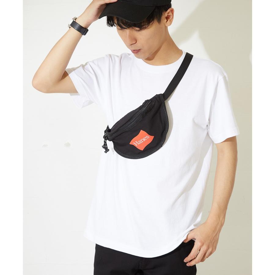 Hanes ヘインズ ウエストポーチ メンズ ブランド ウエストバッグ ボディバッグ ショルダーバッグ 斜めがけ キャンバス サコッシュ 黒 | Hanes | 03