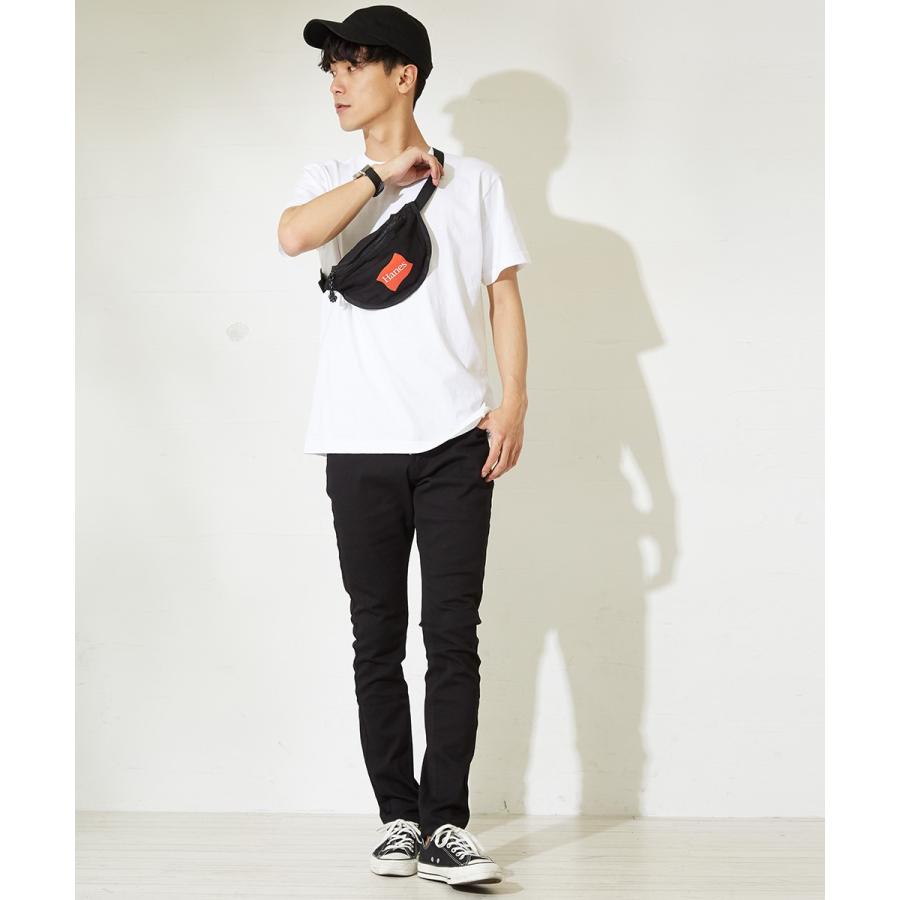 Hanes ヘインズ ウエストポーチ メンズ ブランド ウエストバッグ ボディバッグ ショルダーバッグ 斜めがけ キャンバス サコッシュ 黒 | Hanes | 04