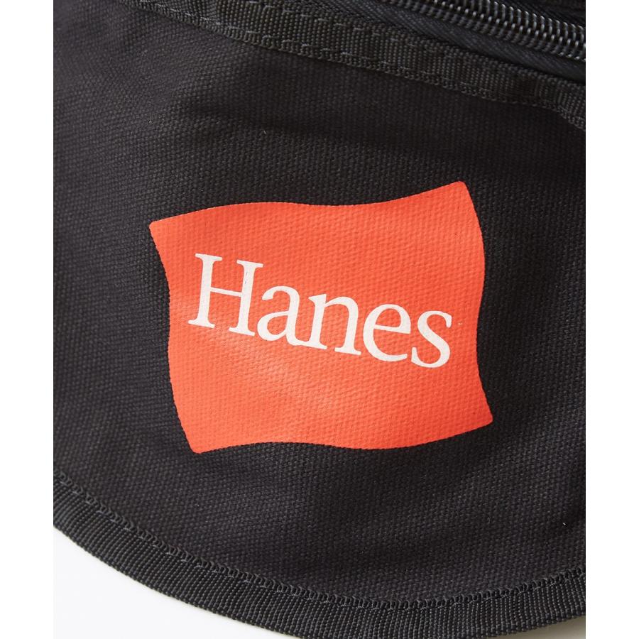 Hanes ヘインズ ウエストポーチ メンズ ブランド ウエストバッグ ボディバッグ ショルダーバッグ 斜めがけ キャンバス サコッシュ 黒 | Hanes | 05