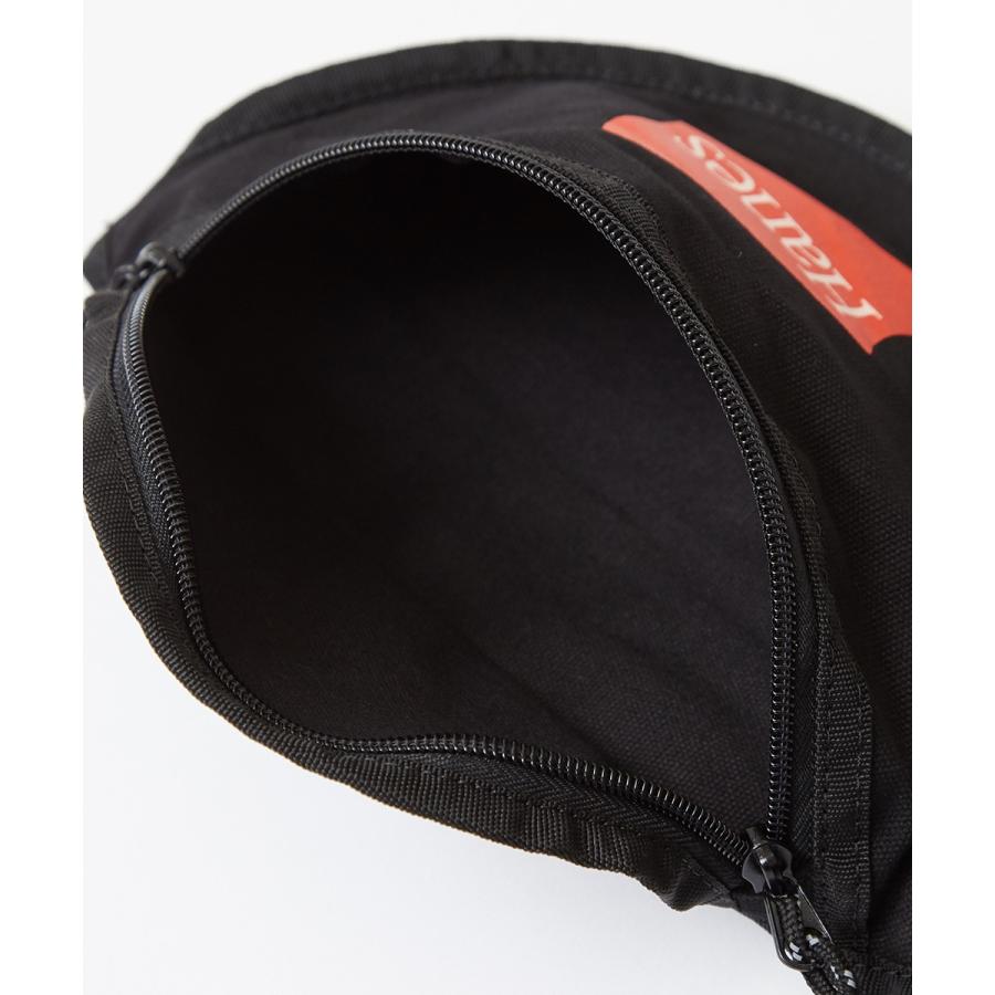 Hanes ヘインズ ウエストポーチ メンズ ブランド ウエストバッグ ボディバッグ ショルダーバッグ 斜めがけ キャンバス サコッシュ 黒 | Hanes | 08