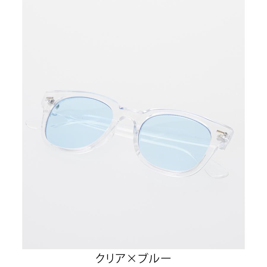 クリア サングラス メンズ ウェリントン メガネ 眼鏡 めがね おしゃれ UVカット 薄い色 カラーレンズ ウエリントン improves | improves | 01