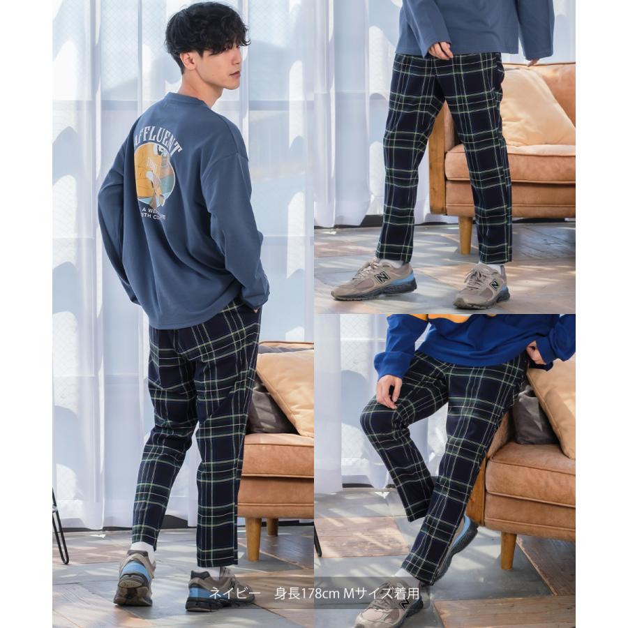 チェック パンツ メンズ チェック柄 アンクル テーパード イージーパンツ スラックス スリム 細身 スーツ improves | improves | 07