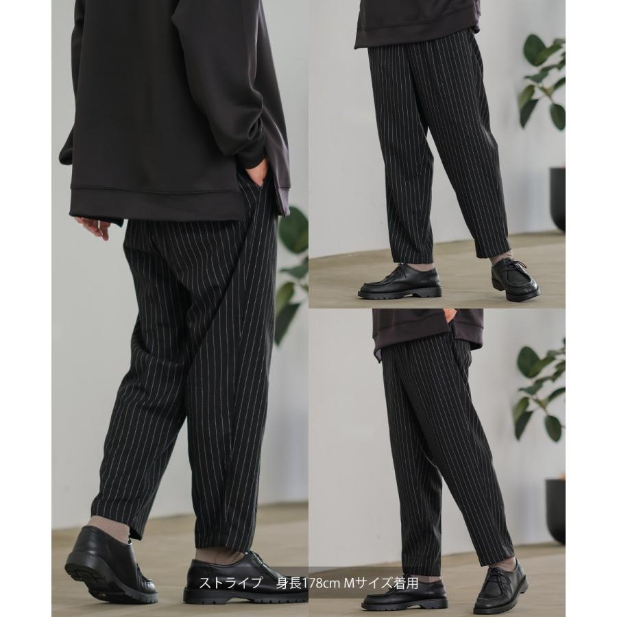 チェック ワイド パンツ メンズ チェック柄 アンクル テーパード イージーパンツ スラックス スリム 細身 スーツ improves | improves | 13