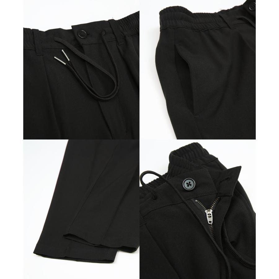 チェック ワイド パンツ メンズ チェック柄 アンクル テーパード イージーパンツ スラックス スリム 細身 スーツ improves | improves | 18