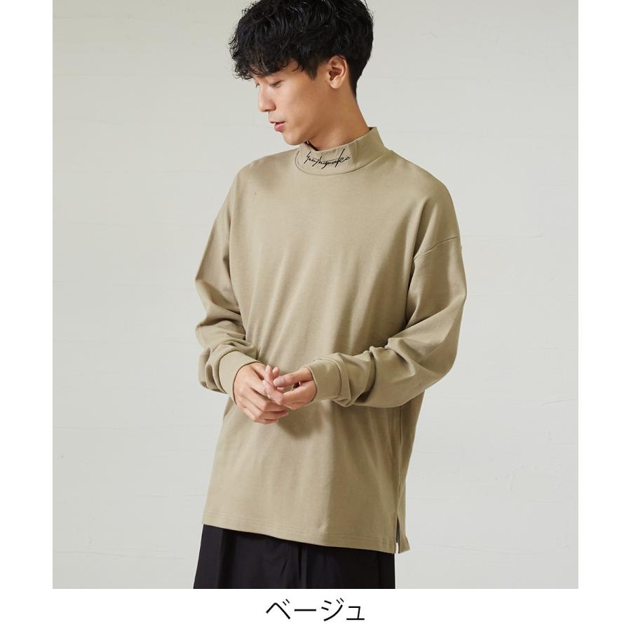 improves モックネック ビッグ Tシャツ メンズ 長袖 ロンT ロングT