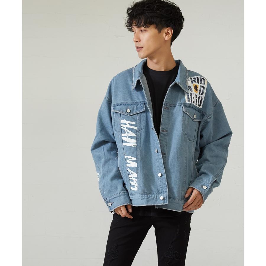 Gジャン メンズ ビッグシルエット デニム ジャケット ジージャン 大きいサイズ ビックシルエット オーバーサイズ 韓国 improves | improves | 02