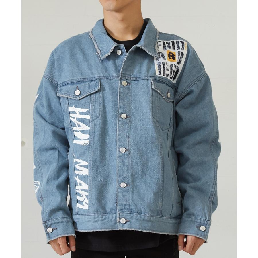 Gジャン メンズ ビッグシルエット デニム ジャケット ジージャン 大きいサイズ ビックシルエット オーバーサイズ 韓国 improves | improves | 08