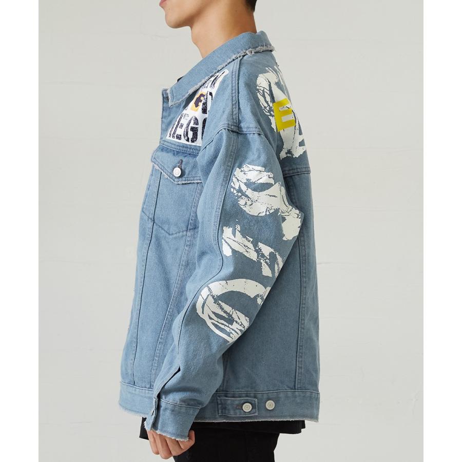 Gジャン メンズ ビッグシルエット デニム ジャケット ジージャン 大きいサイズ ビックシルエット オーバーサイズ 韓国 improves | improves | 09