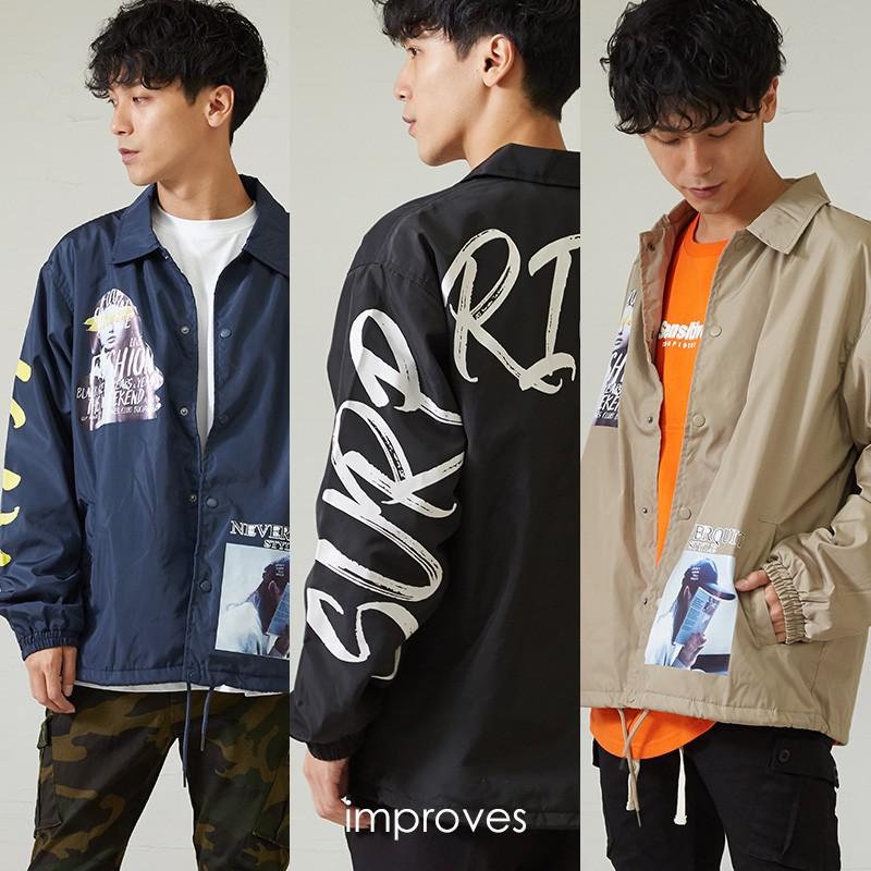 コーチジャケット メンズ ストリート ポリ ナイロン ジャケット ユニセックス 韓国 ファッション Improves Improves インプローブス 通販 Yahoo ショッピング