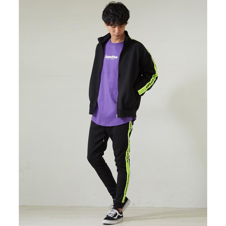 スウェット ジャージ ジャケット メンズ ビッグシルエット トラックジャケット スエット ロゴ テープ サイド ライン ブルゾン improves | improves | 04