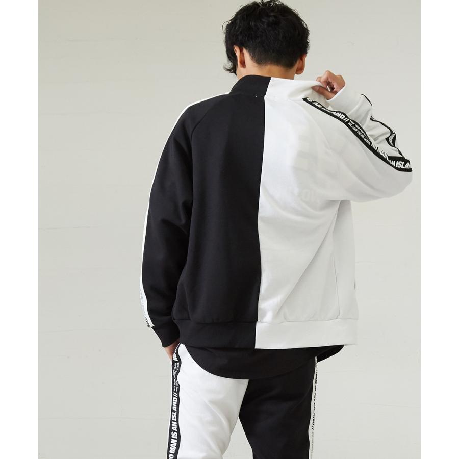 スウェット ジャージ ジャケット メンズ ビッグシルエット トラックジャケット スエット ロゴ テープ サイド ライン ブルゾン improves | improves | 06