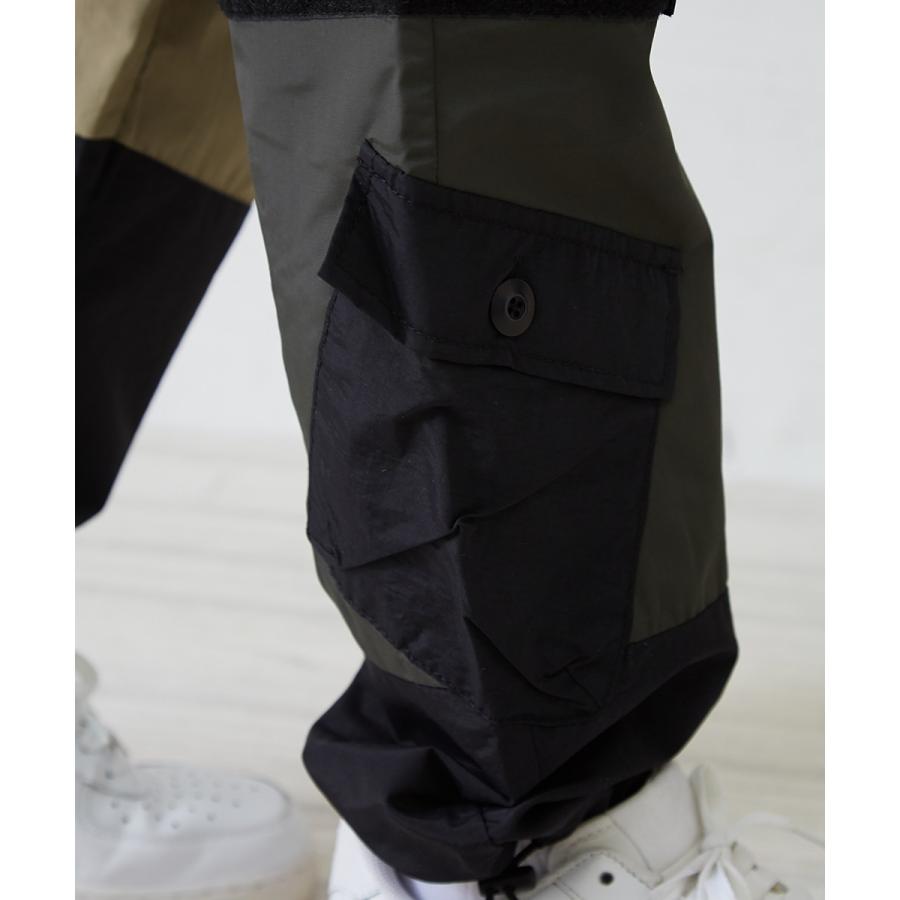 カーゴパンツ メンズ ミリタリー シャカシャカ ナイロンパンツ ワイドパンツ 黒 ストリート系 ストリートファッション 韓国ファッション | improves | 14