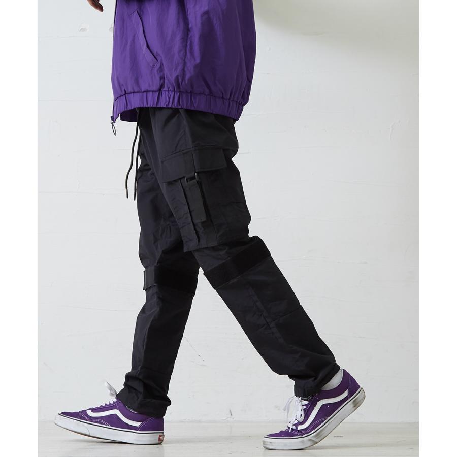 カーゴパンツ メンズ ミリタリー シャカシャカ ナイロンパンツ ワイドパンツ 黒 ストリート系 ストリートファッション 韓国ファッション | improves | 02