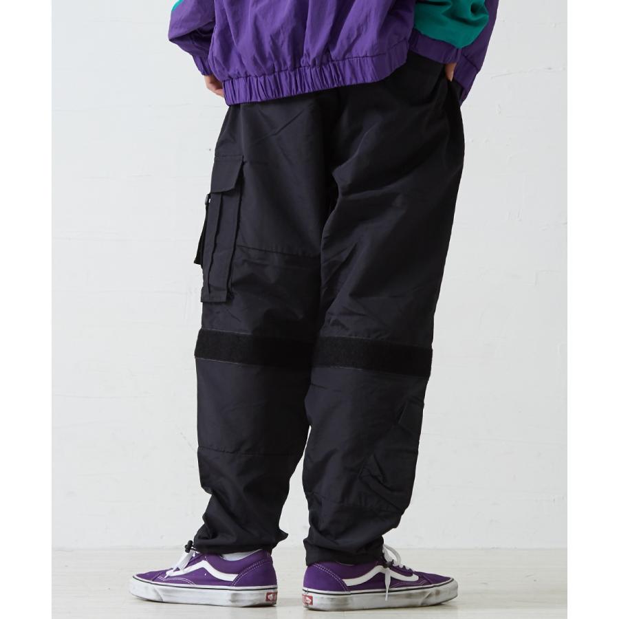 カーゴパンツ メンズ ミリタリー シャカシャカ ナイロンパンツ ワイドパンツ 黒 ストリート系 ストリートファッション 韓国ファッション | improves | 03