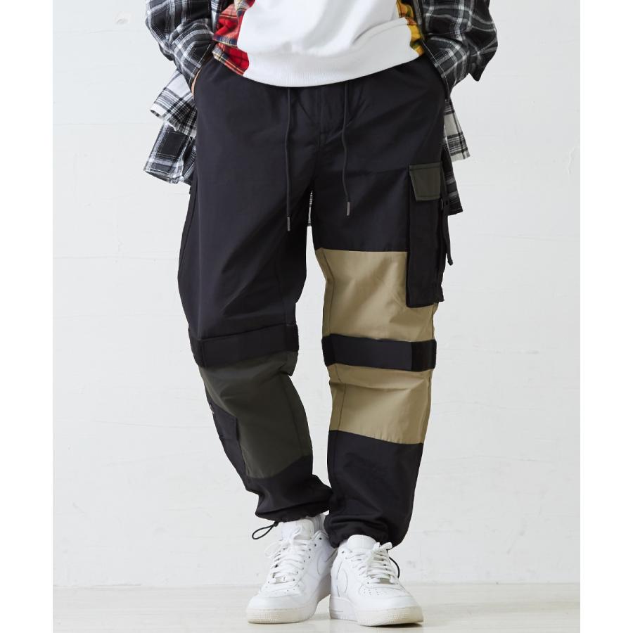 カーゴパンツ メンズ ミリタリー シャカシャカ ナイロンパンツ ワイドパンツ 黒 ストリート系 ストリートファッション 韓国ファッション | improves | 06