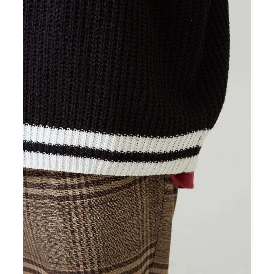 ニット ベスト メンズ 韓国 ファッション 大きいサイズ チルデン ライン Vネック ビッグシルエット ドロップショルダー improves | improves | 11