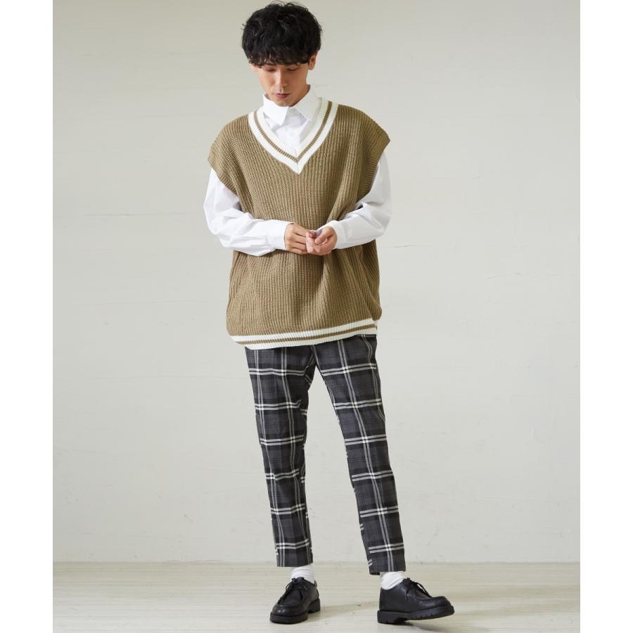 ニット ベスト メンズ 韓国 ファッション 大きいサイズ チルデン ライン Vネック ビッグシルエット ドロップショルダー improves | improves | 04