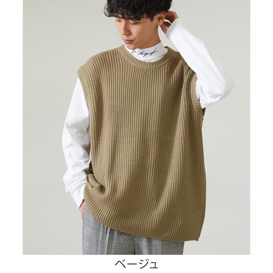 ニット ベスト メンズ 韓国 ファッション 大きいサイズ 無地 ビッグシルエット ドロップショルダー ビックシルエット Improves 403 Improves インプローブス 通販 Yahoo ショッピング