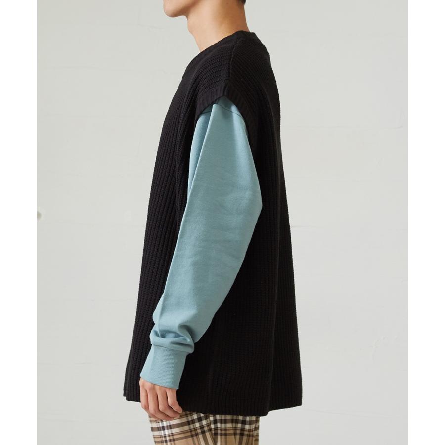 ニット ベスト メンズ 韓国 ファッション 大きいサイズ 無地 ビッグシルエット ドロップショルダー ビックシルエット improves | improves | 08