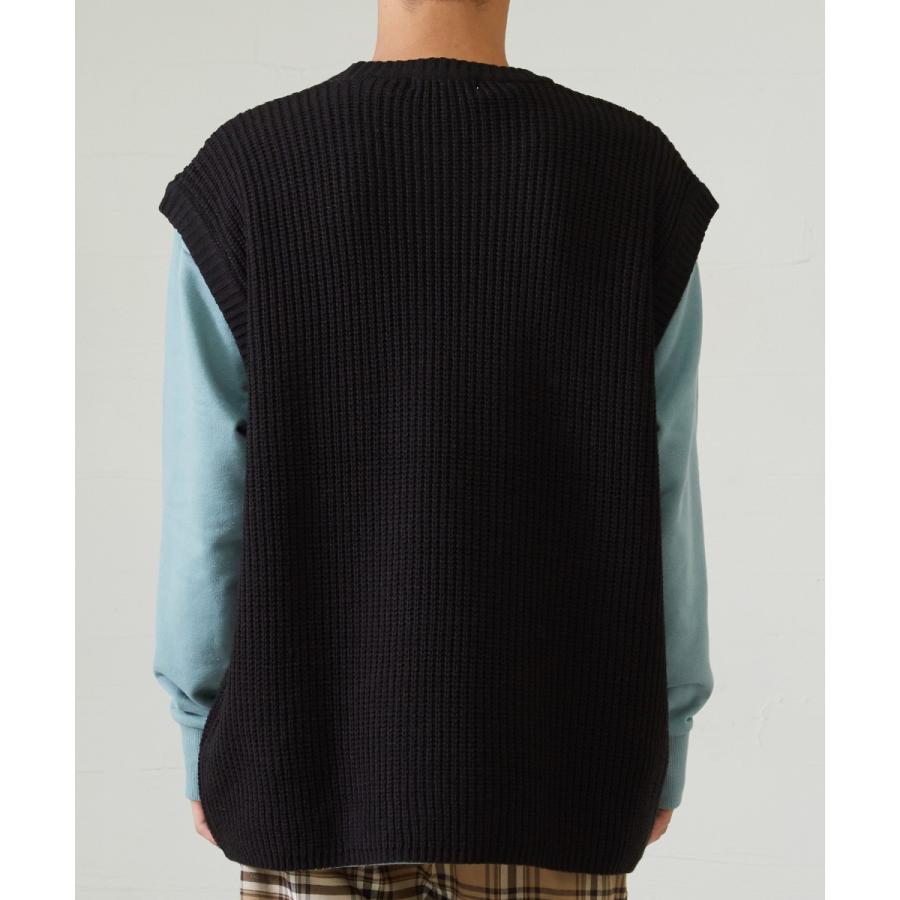 ニット ベスト メンズ 韓国 ファッション 大きいサイズ 無地 ビッグシルエット ドロップショルダー ビックシルエット improves | improves | 09