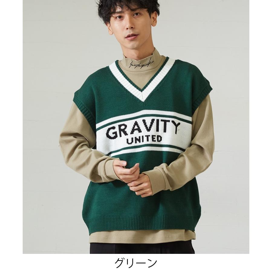 ニット ベスト メンズ 韓国 ファッション 大きいサイズ ライン Vネック ビッグシルエット ドロップショルダー ビック improves | improves | 02