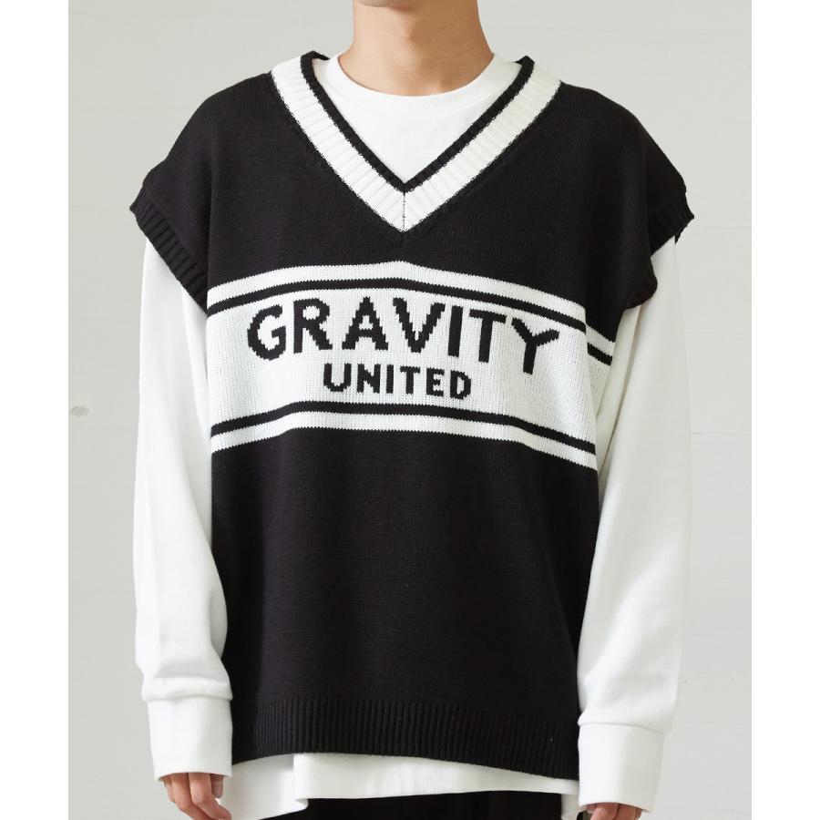 ニット ベスト メンズ 韓国 ファッション 大きいサイズ ライン Vネック ビッグシルエット ドロップショルダー ビック improves | improves | 05