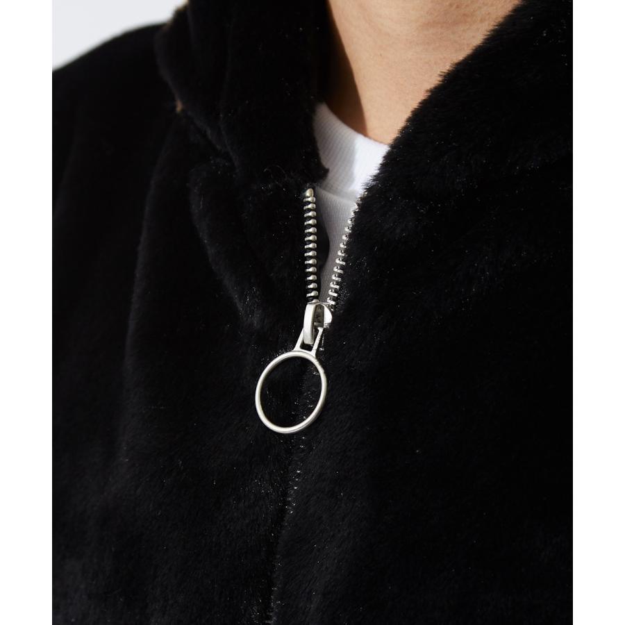 パーカー メンズ  ファー ビッグロゴ 刺繍 ヒョウ柄 レオパード ジップパーカー ジップアップ 黒 白 ストリートファッション ストリート系 improves | improves | 10