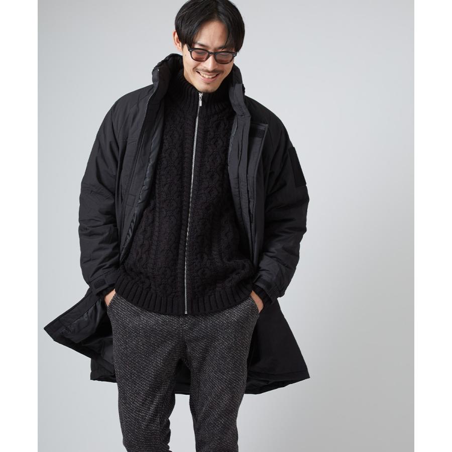 中綿ジャケット メンズ 防寒 オーバーサイズ 大きいサイズ ゆったり ロング丈 黒 緑 ハイネック スタンドカラー 中綿コート ダウンジャケット improves | improves | 14