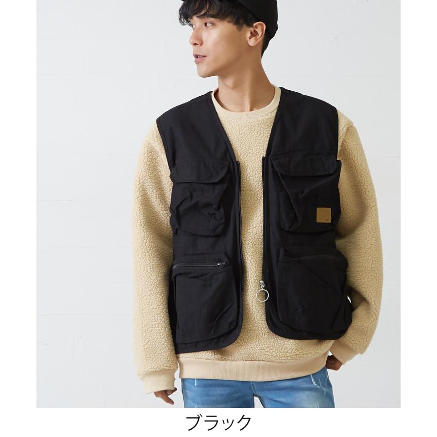 フィッシングベスト メンズ ベスト ミリタリー アウトドア ワーク ジップアップ 黒 迷彩柄 カモフラージュ カモフラ柄 無地 キャンプ 釣り improves | improves | 05