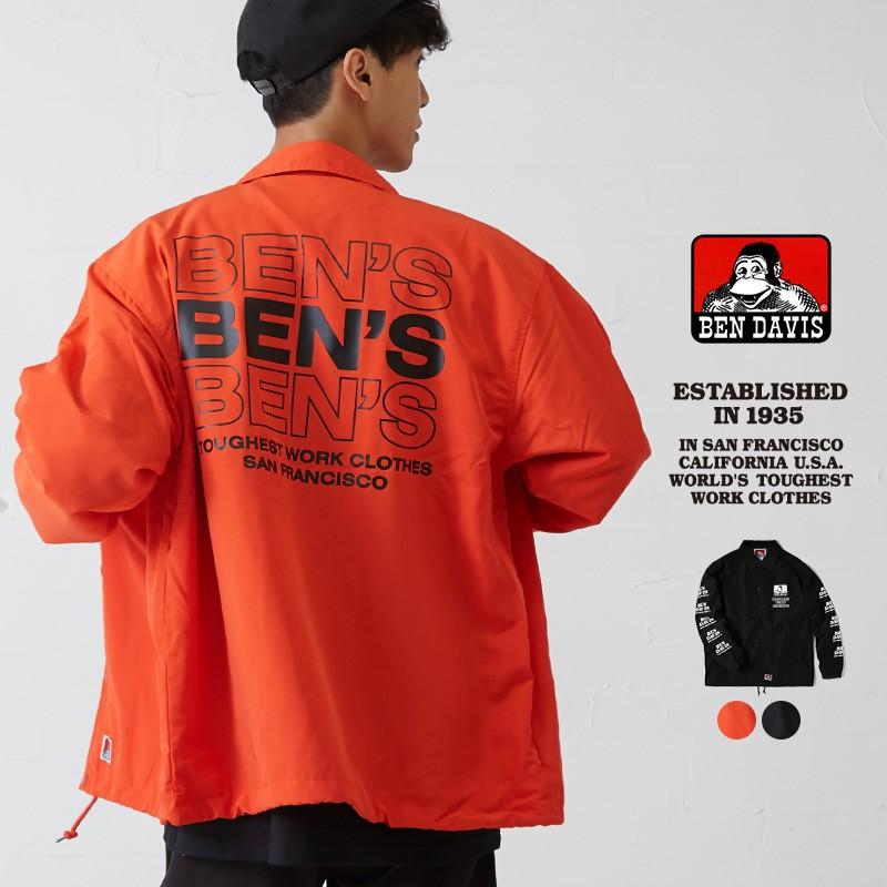 BEN DAVIS ベンデイビス コーチジャケット メンズ ストリート ナイロン ロゴ プリント ブルゾン カバーオール ジャンパー ベンデービス | BEN DAVIS