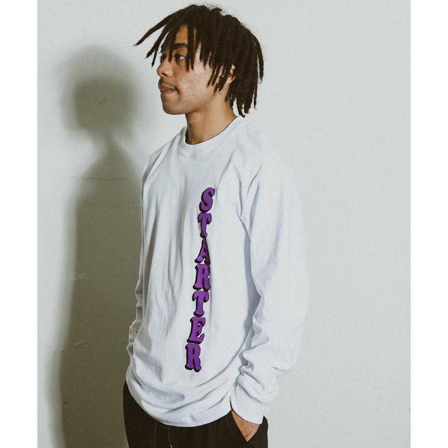 STARTER BLACK LABEL スターターブラックレーベル メンズ  ロンT 長袖 長袖Tシャツ ロゴプリント ロゴ クルーネック 黒 白 ブランド | improves | 01