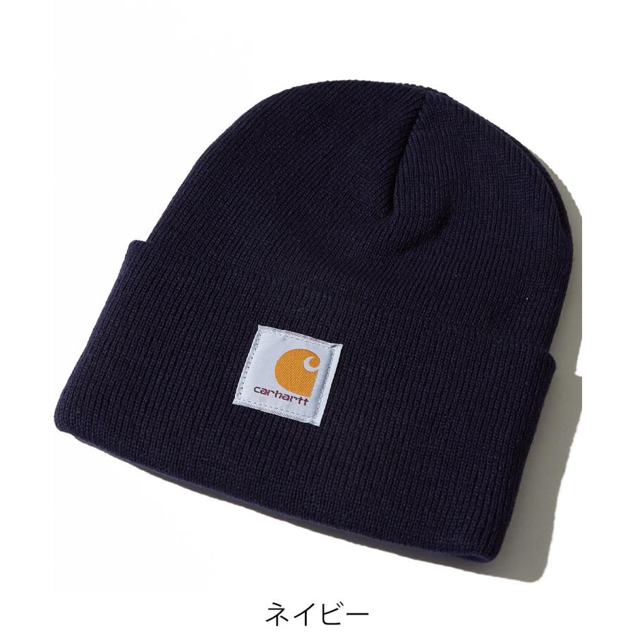 Carhartt カーハート ニットキャップ メンズ  ニット帽子 ロゴ ラベル ブランド 無地 黒 緑 茶 青 帽子 ストリートファッション ストリート系 | Carhartt | 08