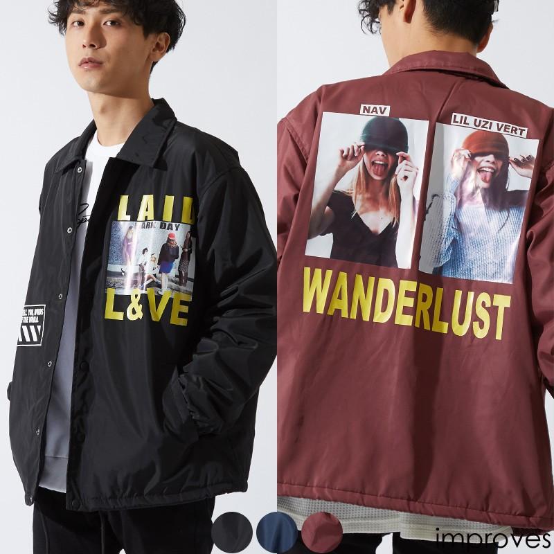 コーチジャケット メンズ  中綿ジャケット 軽量 防寒 ナイロン ビッグシルエット ゆったり ジャンバー ジャンパー 大きいサイズ improves | improves