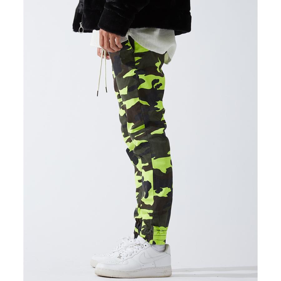 improves ジョガーパンツ メンズ 迷彩 ネオン スリム 細身 スキニー