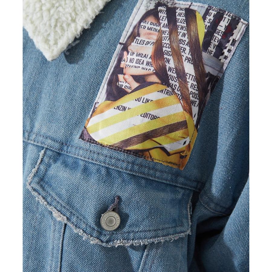 デニムジャケット メンズ 裏ボア 大きいサイズ ビッグシルエット オーバーサイズ ビッグロゴ バックプリント ボアジャケット ボアGジャン | improves | 12