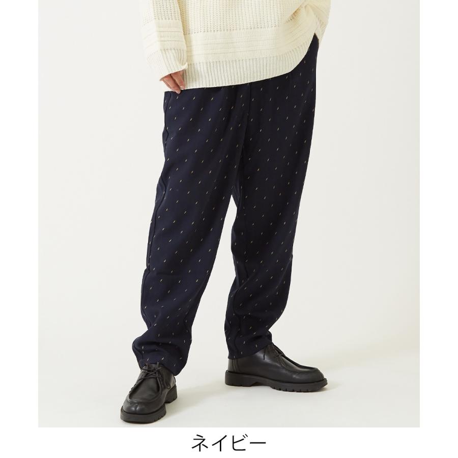 テーパードパンツ メンズ スラックス Tr素材 ドット柄風 刺繍 ジャガード織 総柄 黒 青 ゆったり Improves Improves インプローブス 通販 Yahoo ショッピング