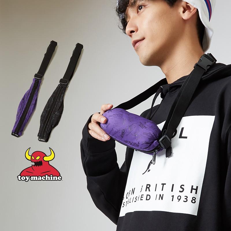TOY MACHINE トイマシーン ポーチ メンズ  ウェアラブルポーチ 小さめ おしゃれ 小物入れ 黒 鞄 カバン かばん バッグ ブランド アウトドア 旅行 | improves