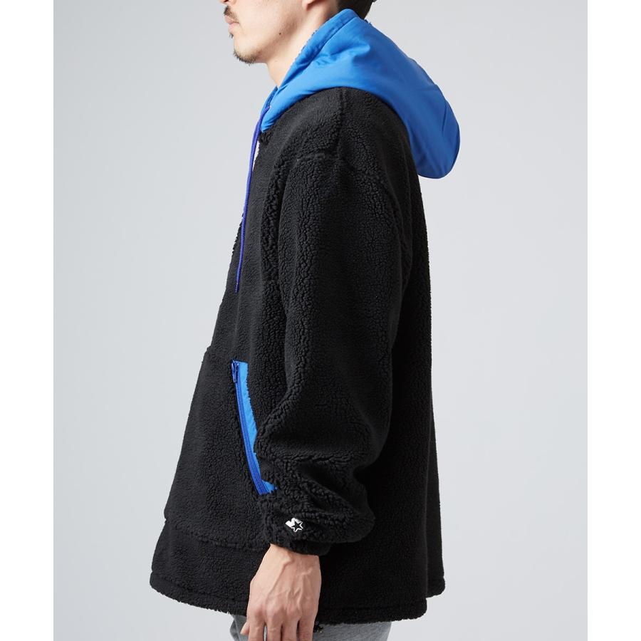 STARTER BLACK LABEL スターターブラックレーベル ボアパーカー メンズ ハーフジップ 長袖 もこもこ ビッグシルエット 大きいサイズ プルオーバー ブランド | improves | 11