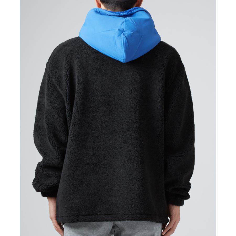 STARTER BLACK LABEL スターターブラックレーベル ボアパーカー メンズ ハーフジップ 長袖 もこもこ ビッグシルエット 大きいサイズ プルオーバー ブランド | improves | 12