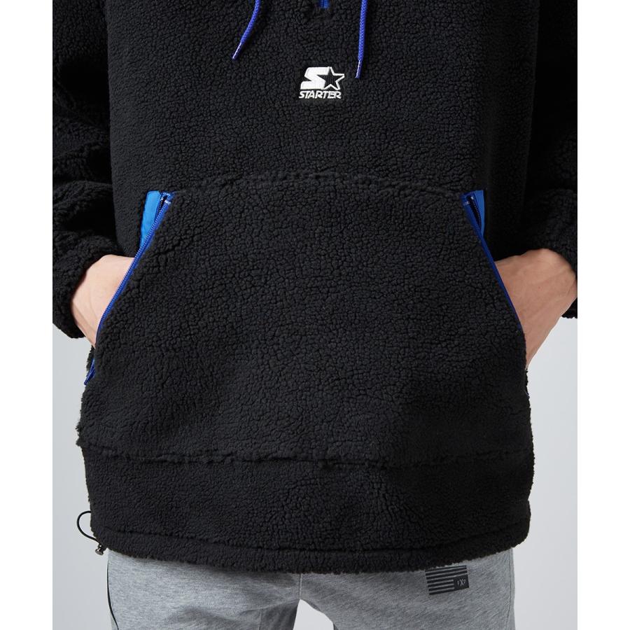 STARTER BLACK LABEL スターターブラックレーベル ボアパーカー メンズ ハーフジップ 長袖 もこもこ ビッグシルエット 大きいサイズ プルオーバー ブランド | improves | 13