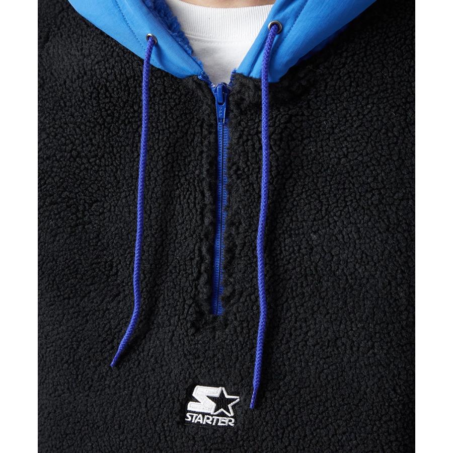 STARTER BLACK LABEL スターターブラックレーベル ボアパーカー メンズ ハーフジップ 長袖 もこもこ ビッグシルエット 大きいサイズ プルオーバー ブランド | improves | 15