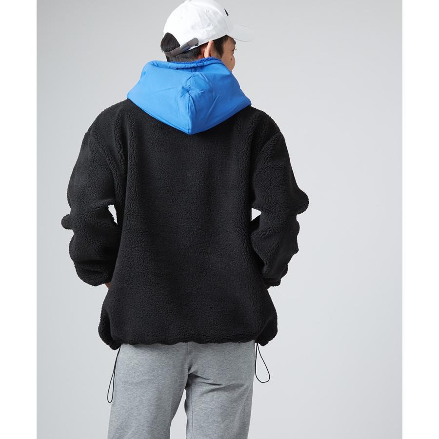 STARTER BLACK LABEL スターターブラックレーベル ボアパーカー メンズ ハーフジップ 長袖 もこもこ ビッグシルエット 大きいサイズ プルオーバー ブランド | improves | 09