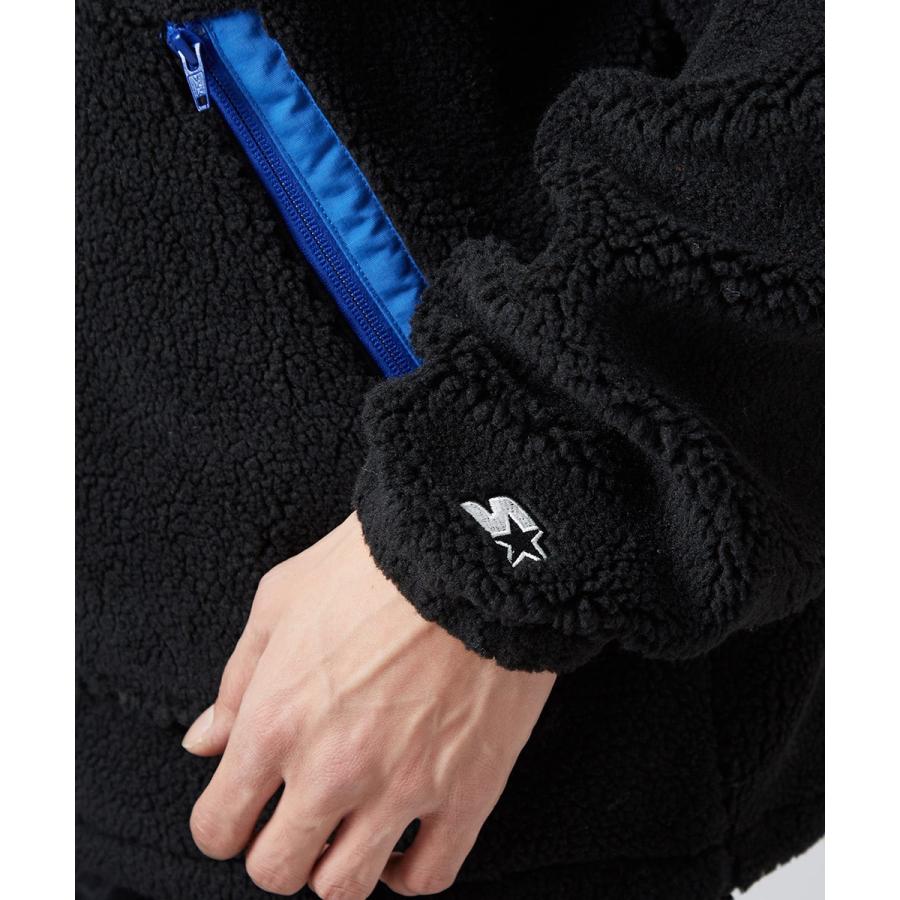 STARTER BLACK LABEL スターターブラックレーベル ボアジャケット メンズ スタンドカラー ハーフジップ もこもこ ビッグシルエット 大きいサイズ ブランド | improves | 17