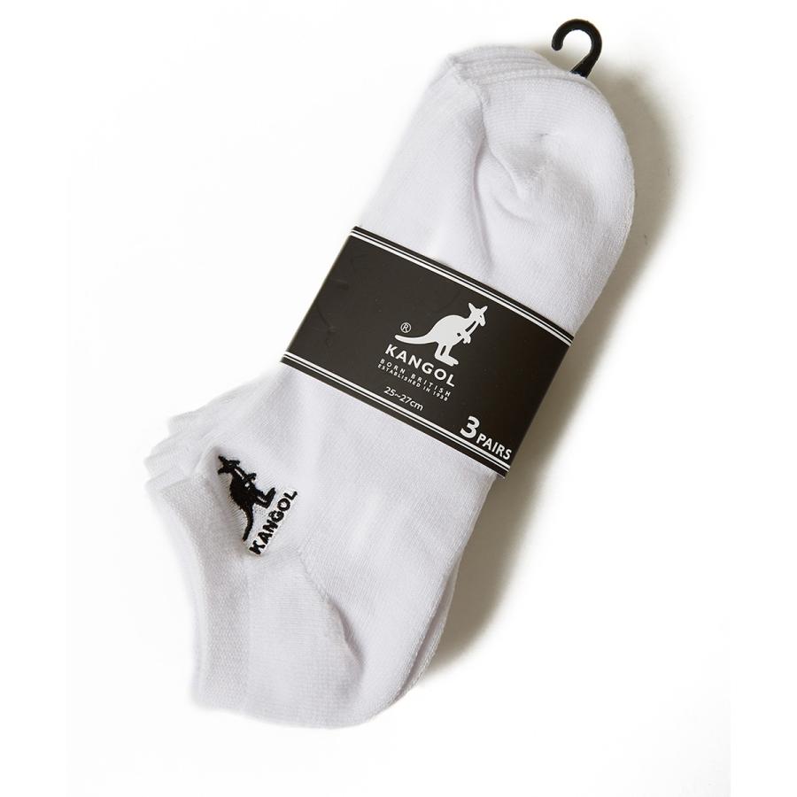KANGOL ソックス メンズ  3足セット 3P 靴下 スニーカーソックス フットカバー ブラック 黒 グレー ホワイト 白 メンズファッション | KANGOL | 02