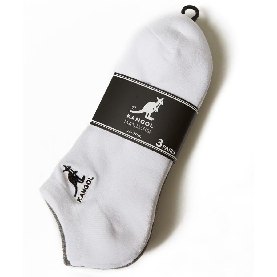 KANGOL ソックス メンズ  3足セット 3P 靴下 スニーカーソックス フットカバー ブラック 黒 グレー ホワイト 白 メンズファッション | KANGOL | 06