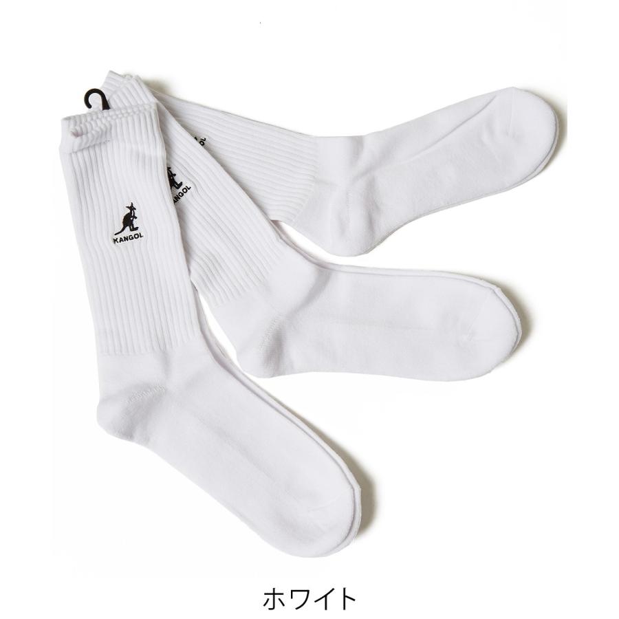 KANGOL ソックス メンズ  3足セット 3P 靴下 スニーカーソックス ミドル丈 ブラック 黒 グレー ホワイト 白 メンズファッション | KANGOL | 01